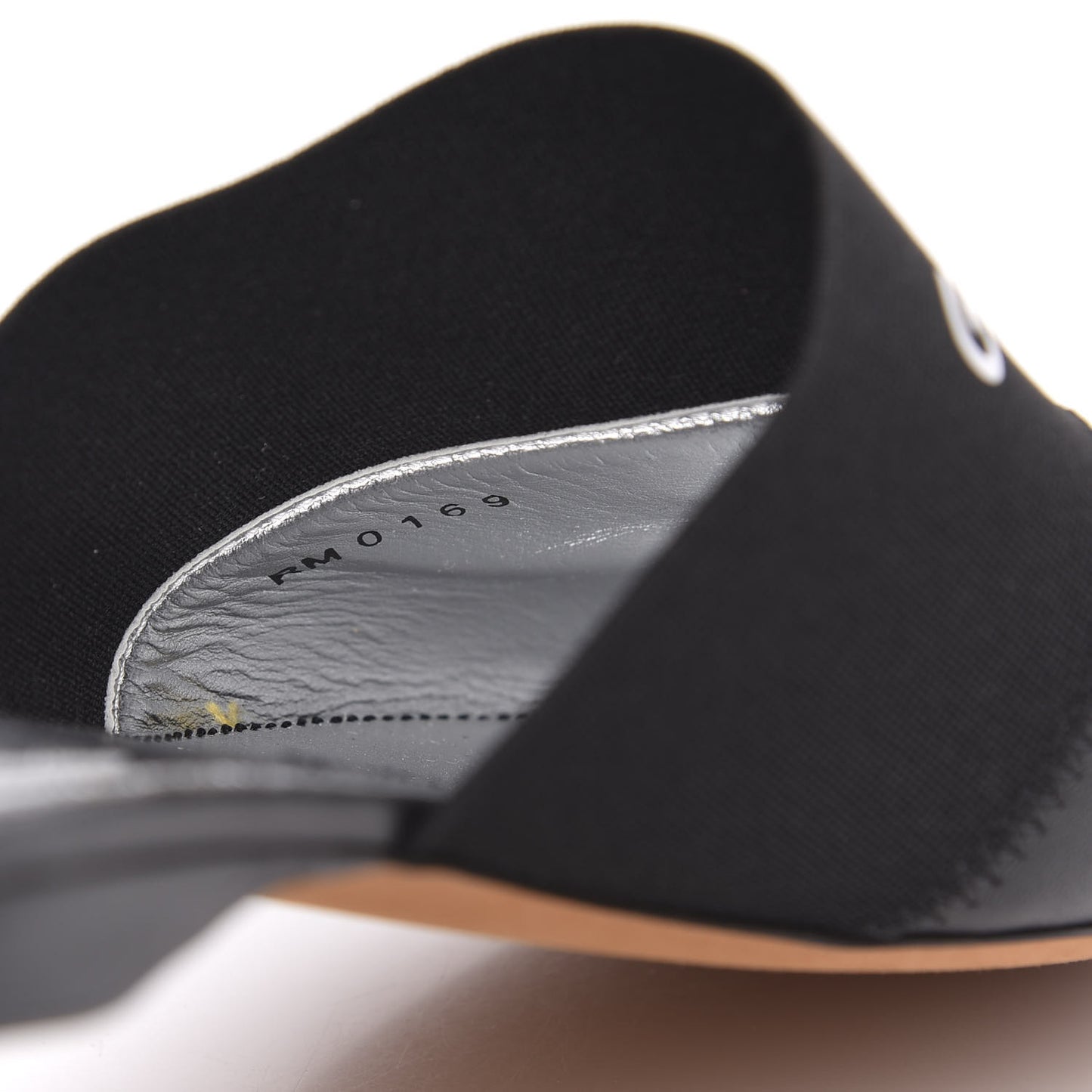 Calfskin Bedford Logo Mule Slides 36.5 Black