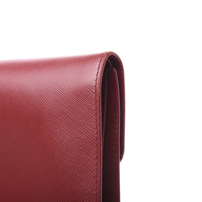 Prada Saffiano Metal Flap Wallet Fuoco 11 of 11