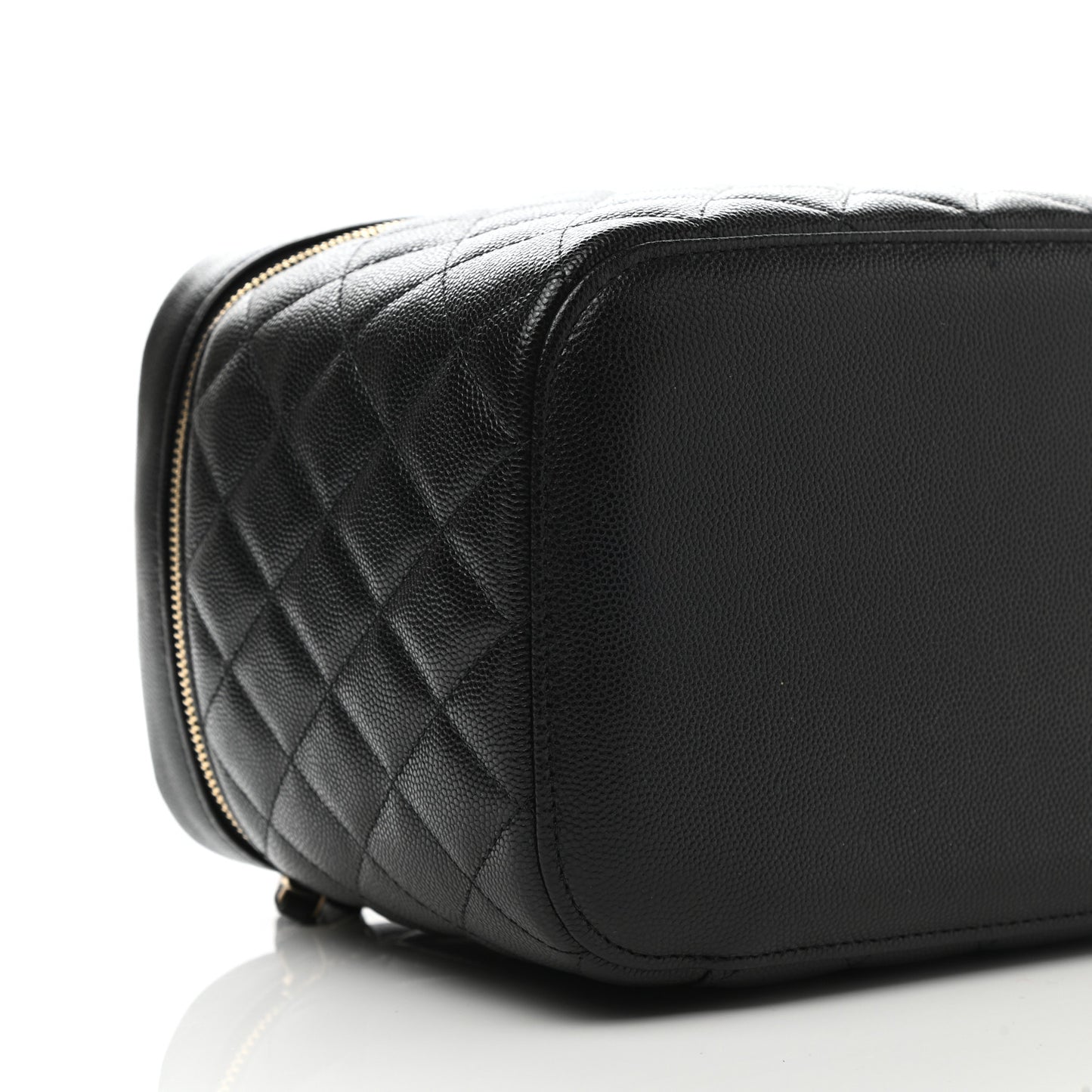 Caviar Quilted Large Vanity Pouch Black