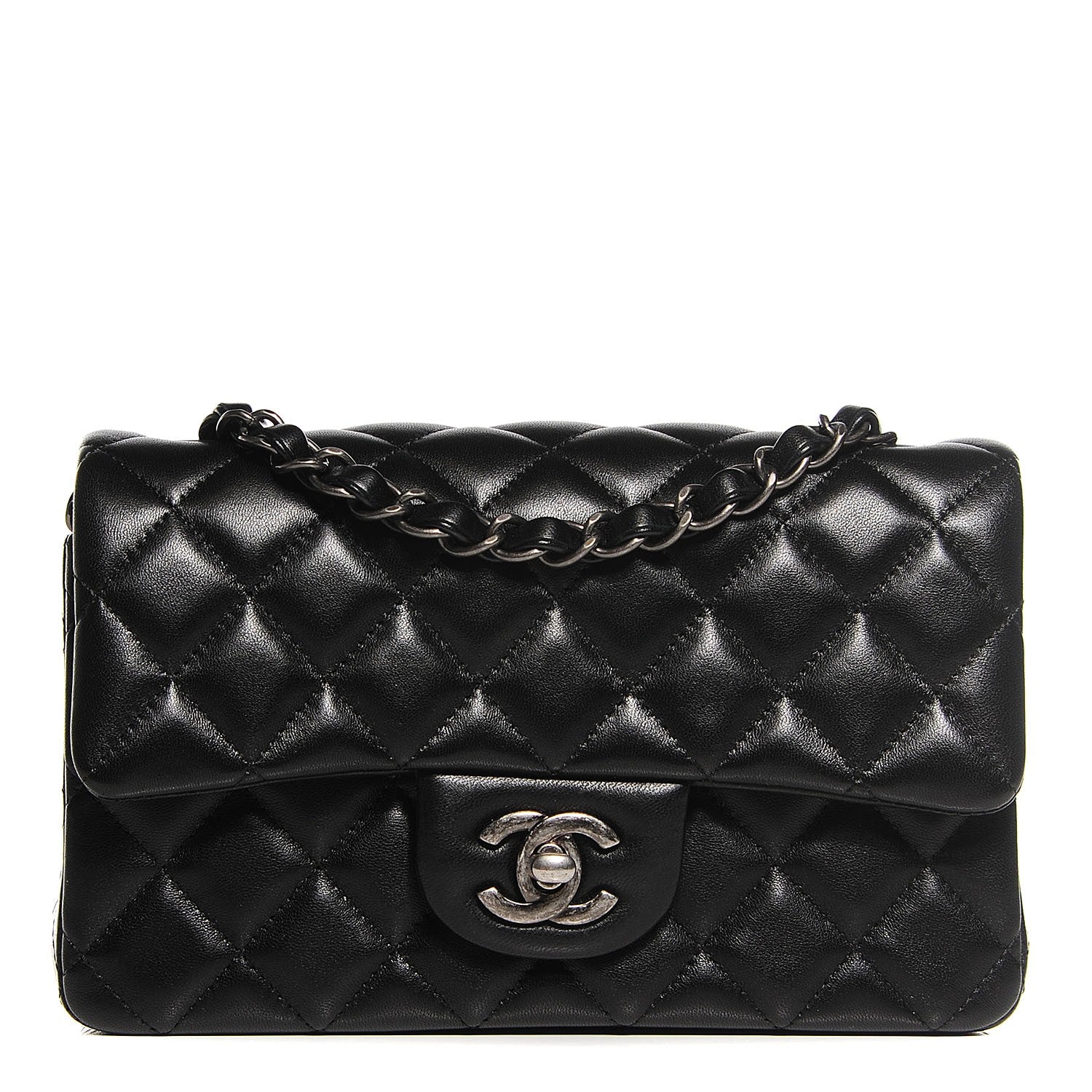 Chanel Lambskin Quilted Mini Rectangular Flap Black 1 of 9