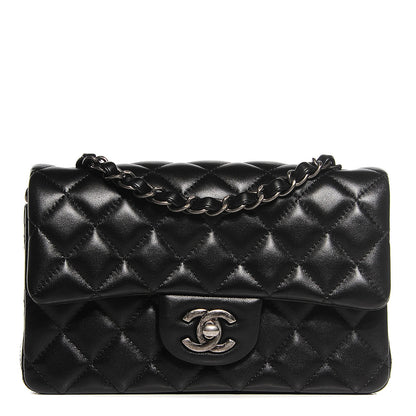 Chanel Lambskin Quilted Mini Rectangular Flap Black 1 of 9