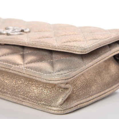 Chanel Iridescent Calfskin Quilted Wallet on Chain WOC Gold 9 of 10