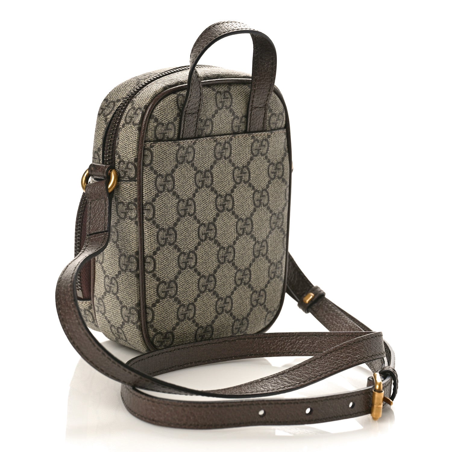 Gucci GG Supreme Monogram Web Mini Ophidia Double Zip Messenger Bag Beige New Acero 2 of 8