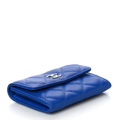 Chanel Lambskin Quilted Flap Card Holder Blue 4 of 12