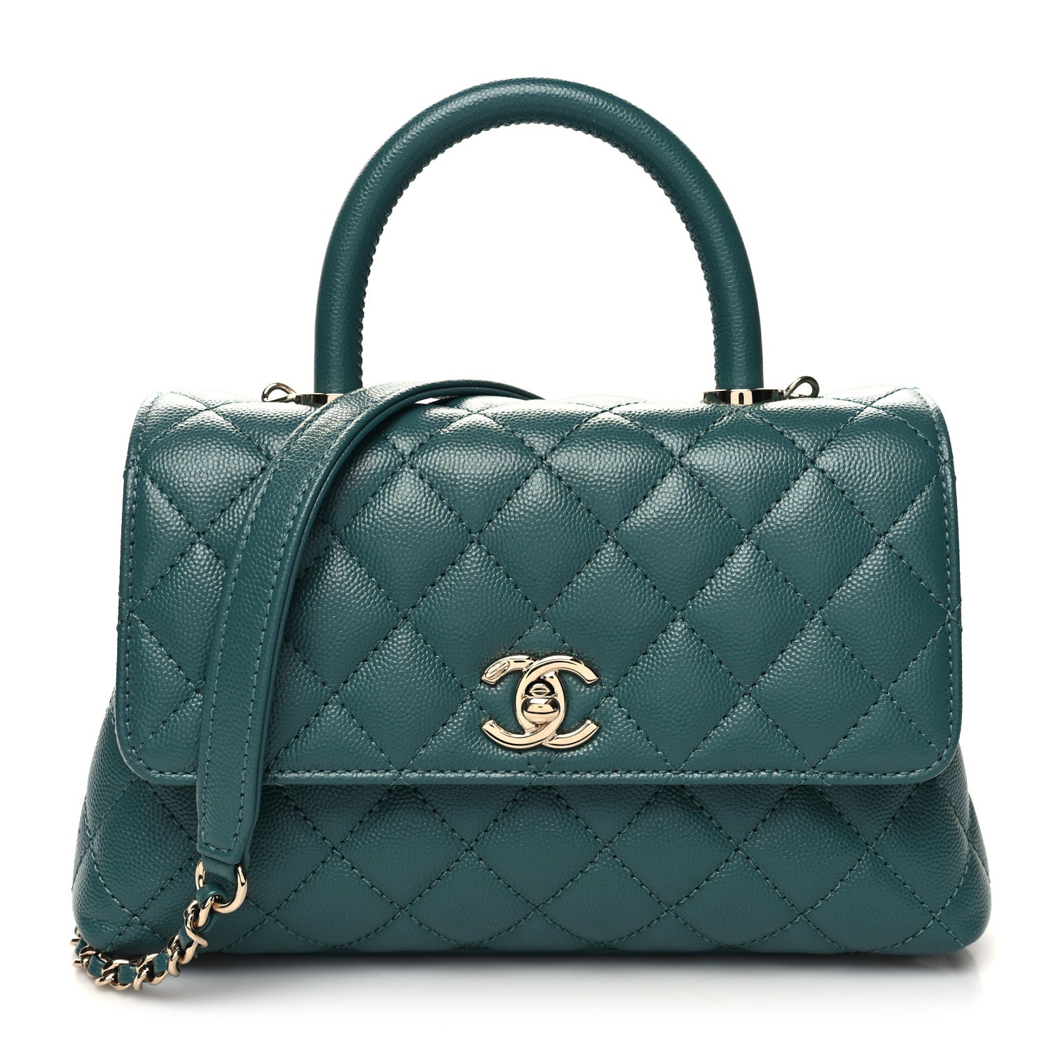 Chanel Caviar Quilted Mini Coco Handle Flap Green 1 of 10