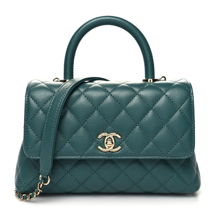 Chanel Caviar Quilted Mini Coco Handle Flap Green 1 of 10