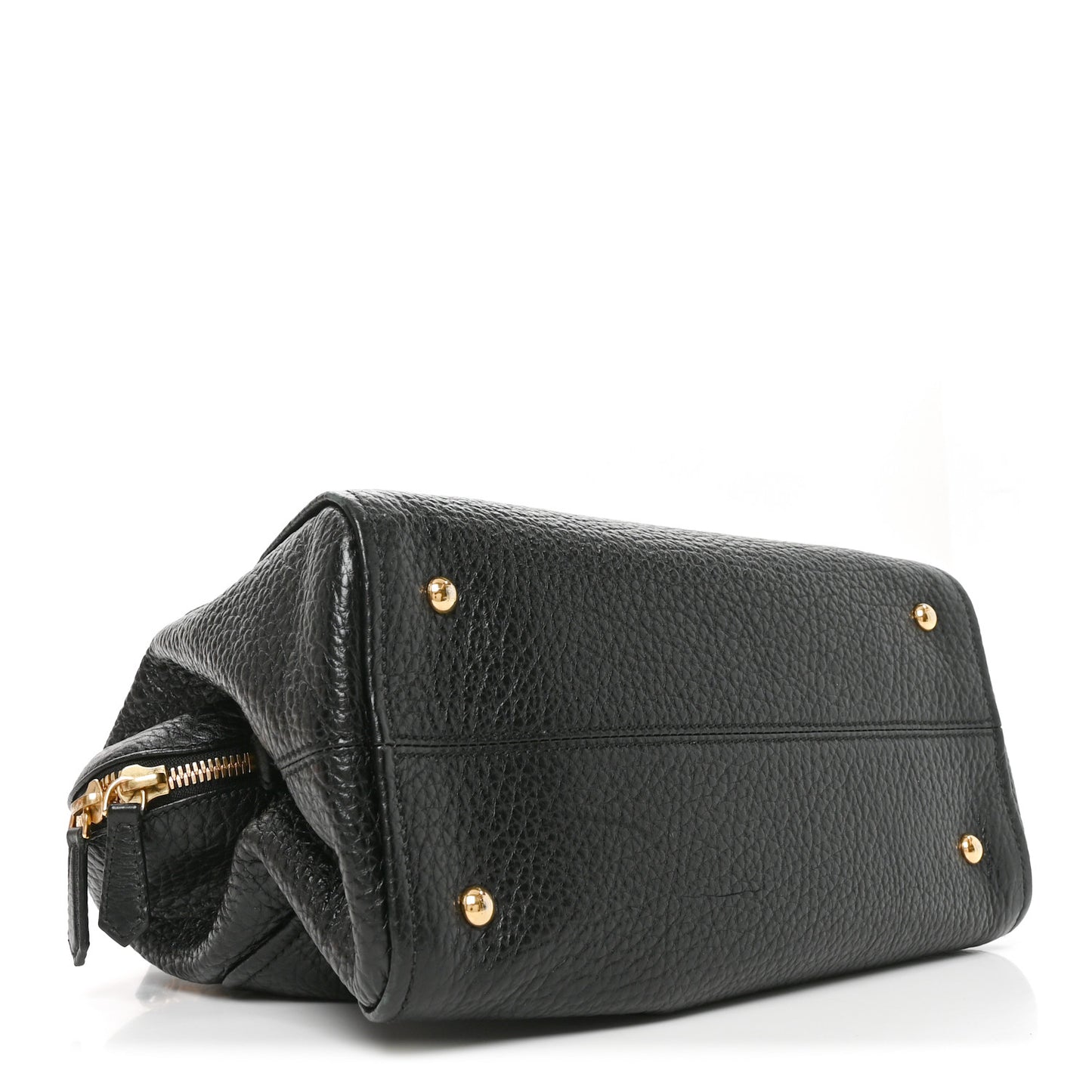 Pebbled Calfskin Small Chameleon Tote Black