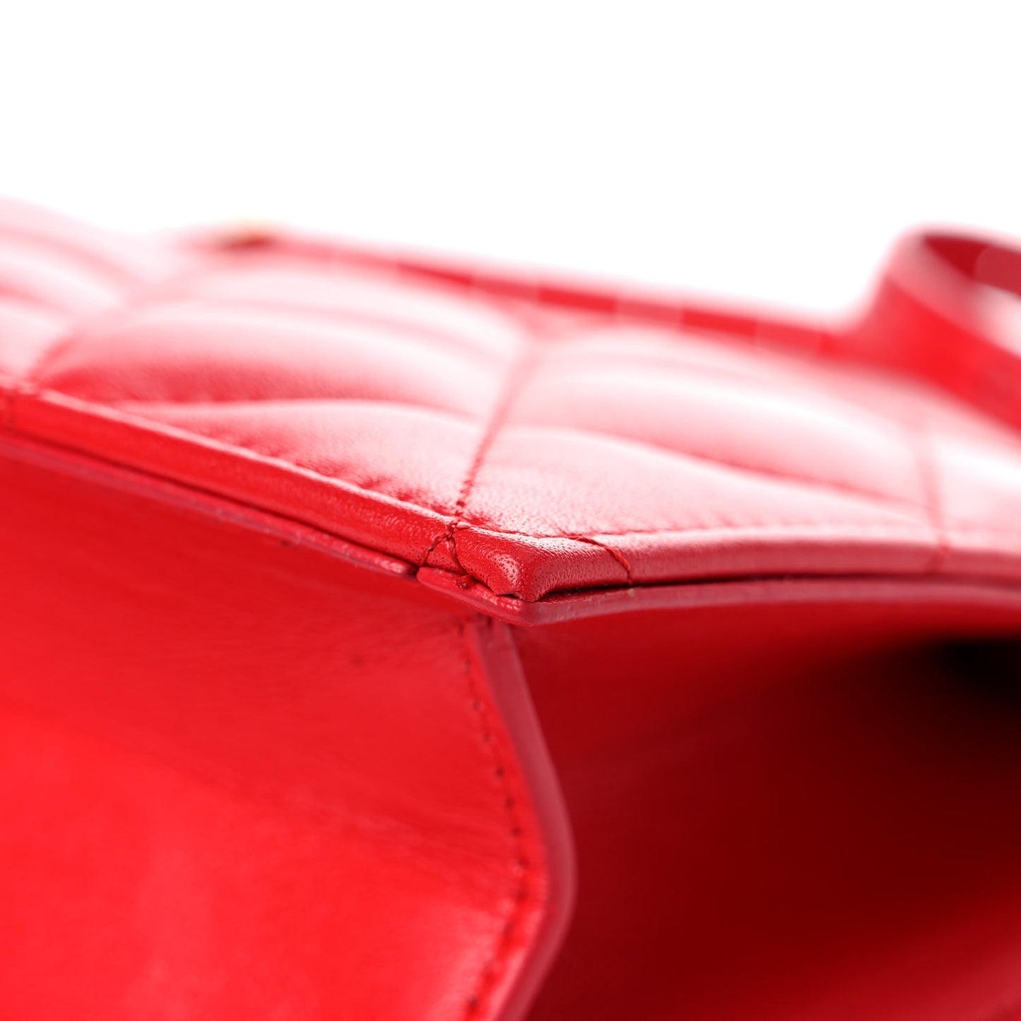 Nappa Calfskin Quilted XS Sharp Top Handle Bag Bright Red