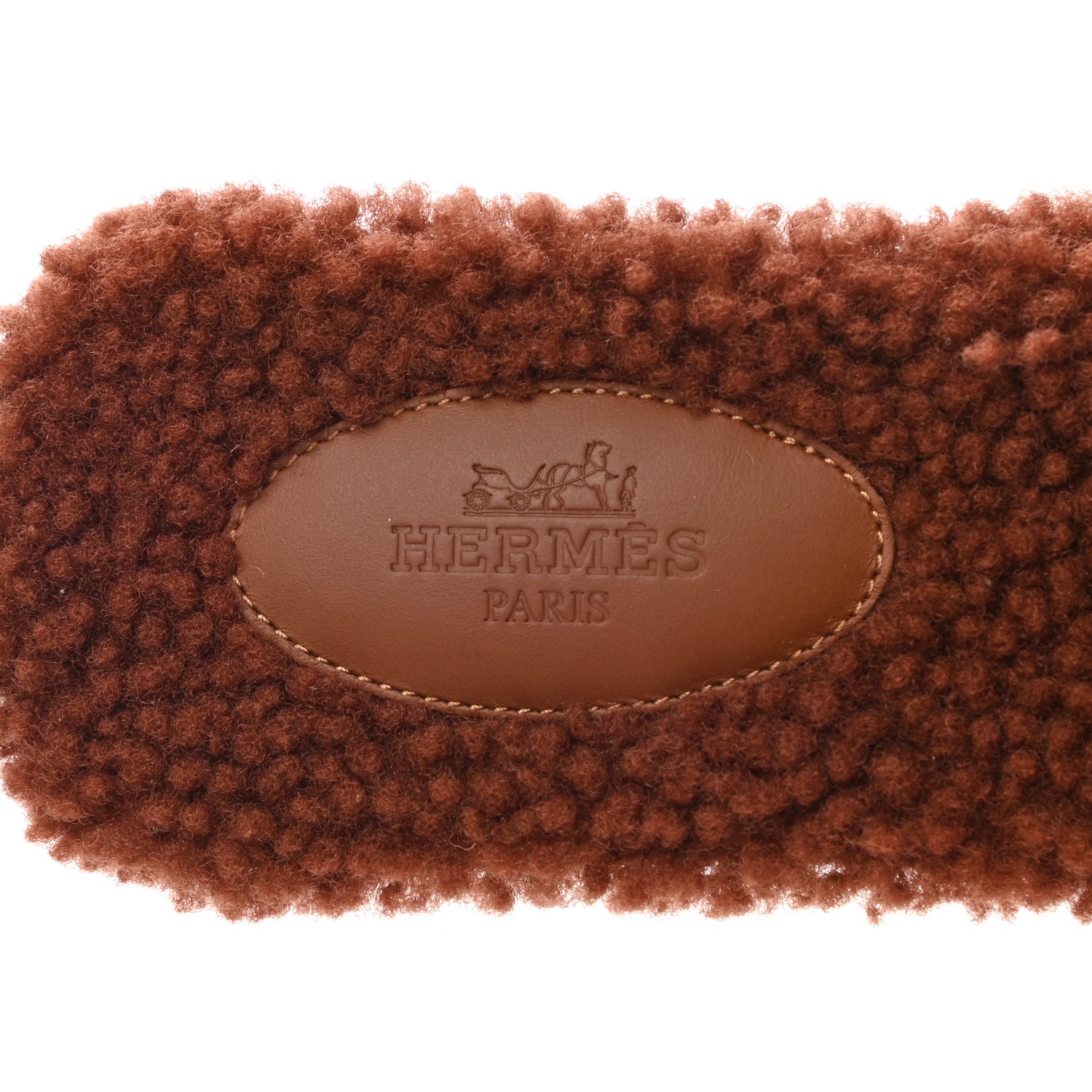 Hermes Woolskin Oran Sandals 38.5 Cognac 7 of 8