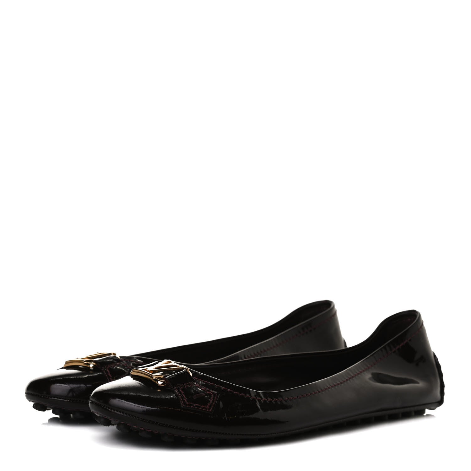 Louis Vuitton Patent Calfskin Oxford Ballerina Flats 40 Amarante 3 of 10