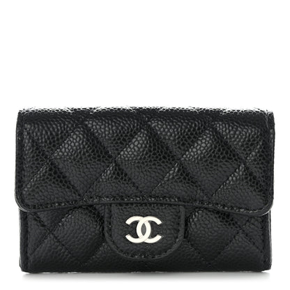 Chanel Caviar Quilted Flap Card Holder Wallet Black 1 of 8