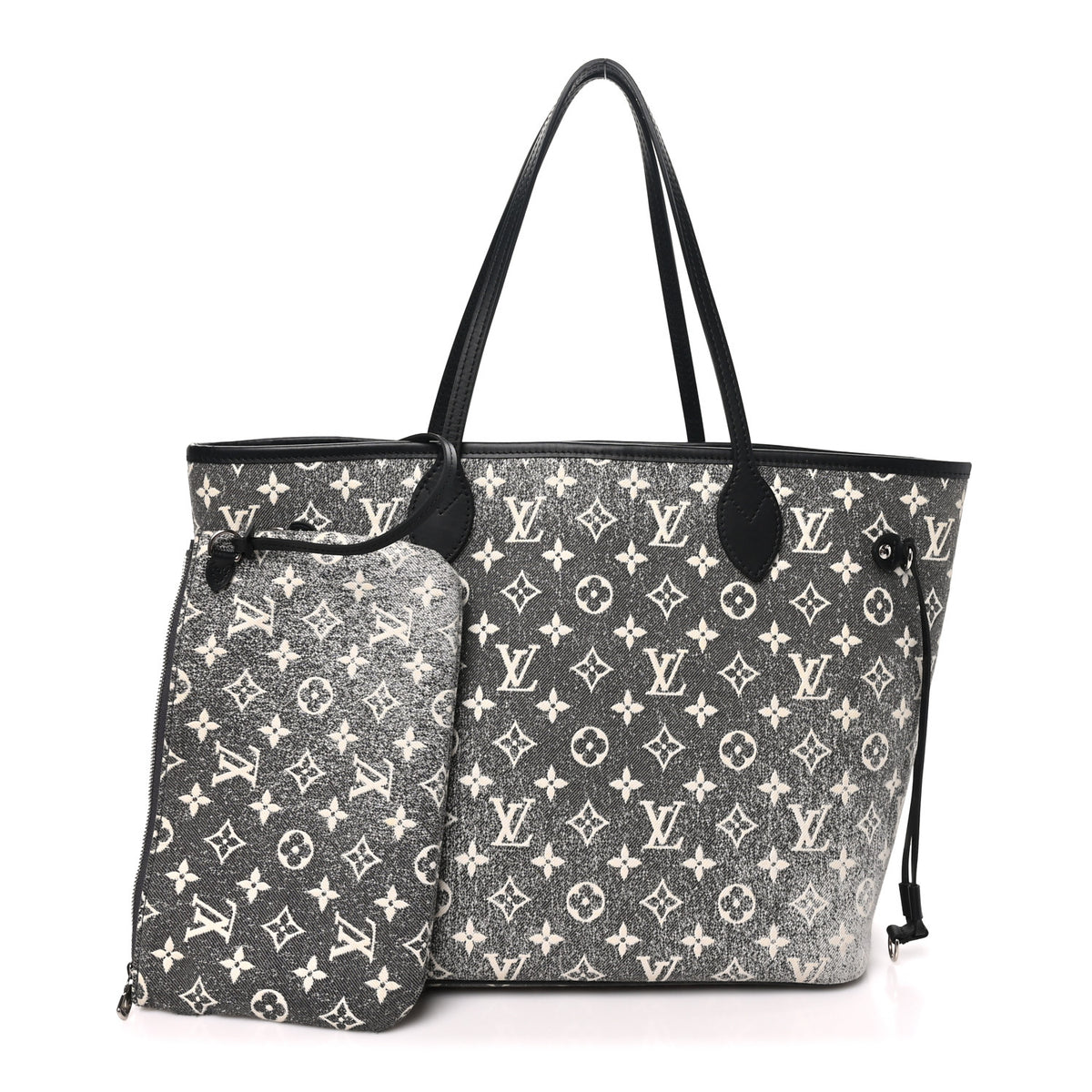 Denim Monogram Jacquard Neverfull MM Grey