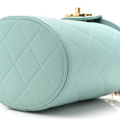 Chanel Lambskin Resin Elegant Chain Vanity Case Light Blue 9 of 13