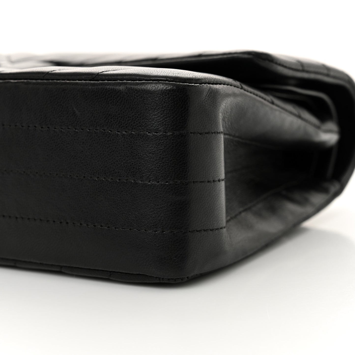 Lambskin Chevron Quilted Medium Double Flap So Black