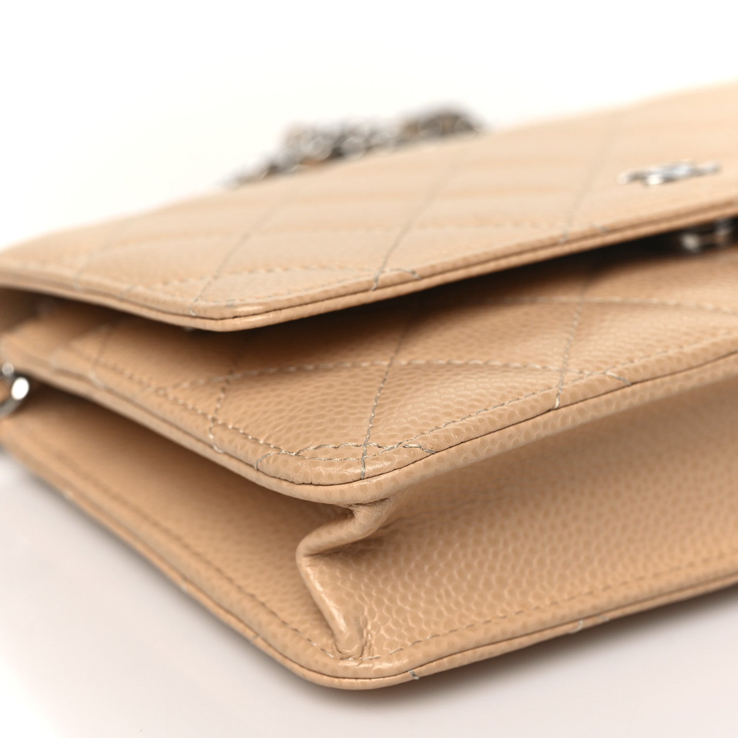 Chanel Caviar Quilted Wallet on Chain WOC Beige 10 of 12