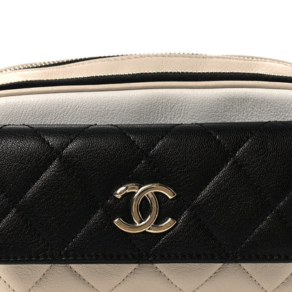 Chanel Goatskin Quilted Waist Bag Beige White Black 8 of 15