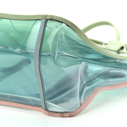 Chanel Lambskin PVC Quilted Large Coco Splash Shopping Bag Blue Green 10 of 13