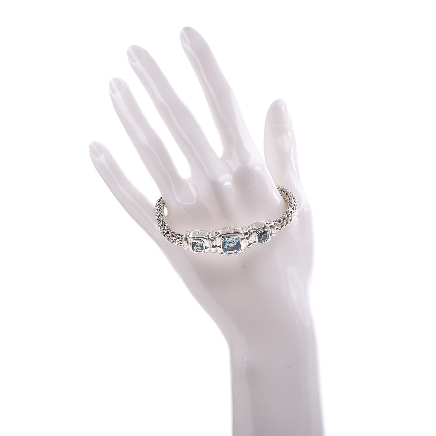 Sterling Silver Blue Topaz Batu Kali Bracelet