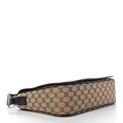 Gucci Monogram Large Flap Messenger Bag Beige Dark Brown 4 of 9