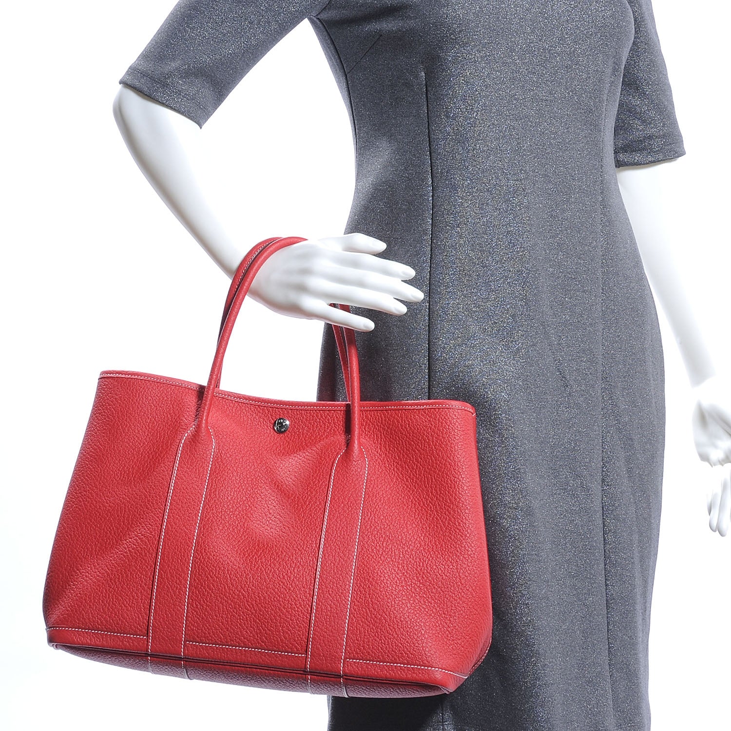 Hermes Vache Country Garden Party 36 MM Rouge Casaque 2 of 8