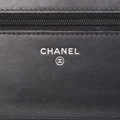 Chanel Patent Quilted Wallet On Chain WOC Black 7 of 10