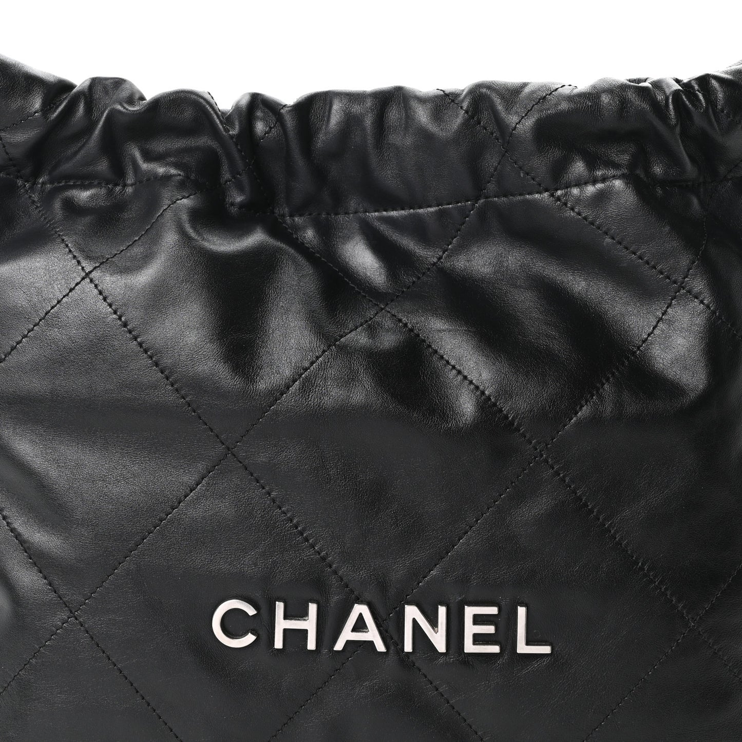 Shiny Calfskin Quilted Small Chanel 22 Black