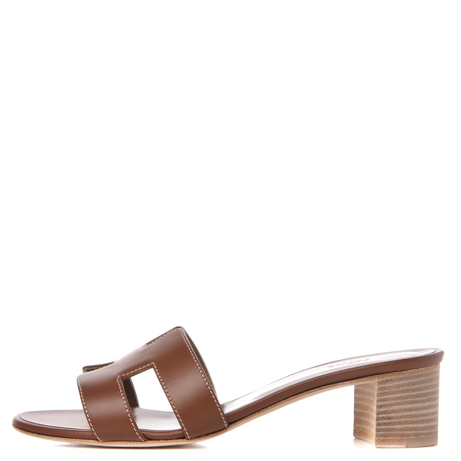 Hermes Calfskin Oasis Sandals 36.5 Gold 1 of 9