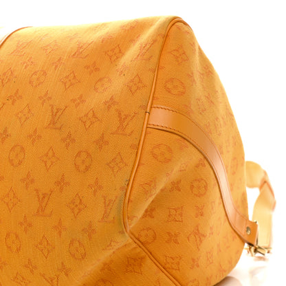 Louis Vuitton Denim Monogram Keepall Bandouliere 50 Ocre 9 of 13