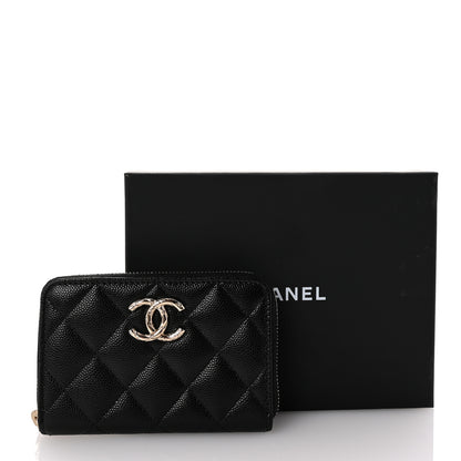 Chanel Caviar Quilted XL CC Zip Around Card Holder Black 8 of 8