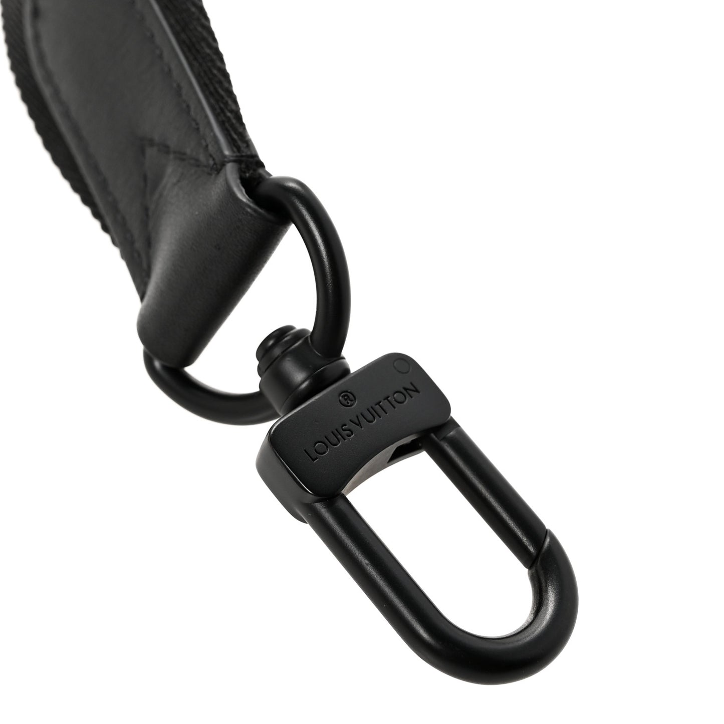 Nylon Calfskin Shoulder Strap Black Black