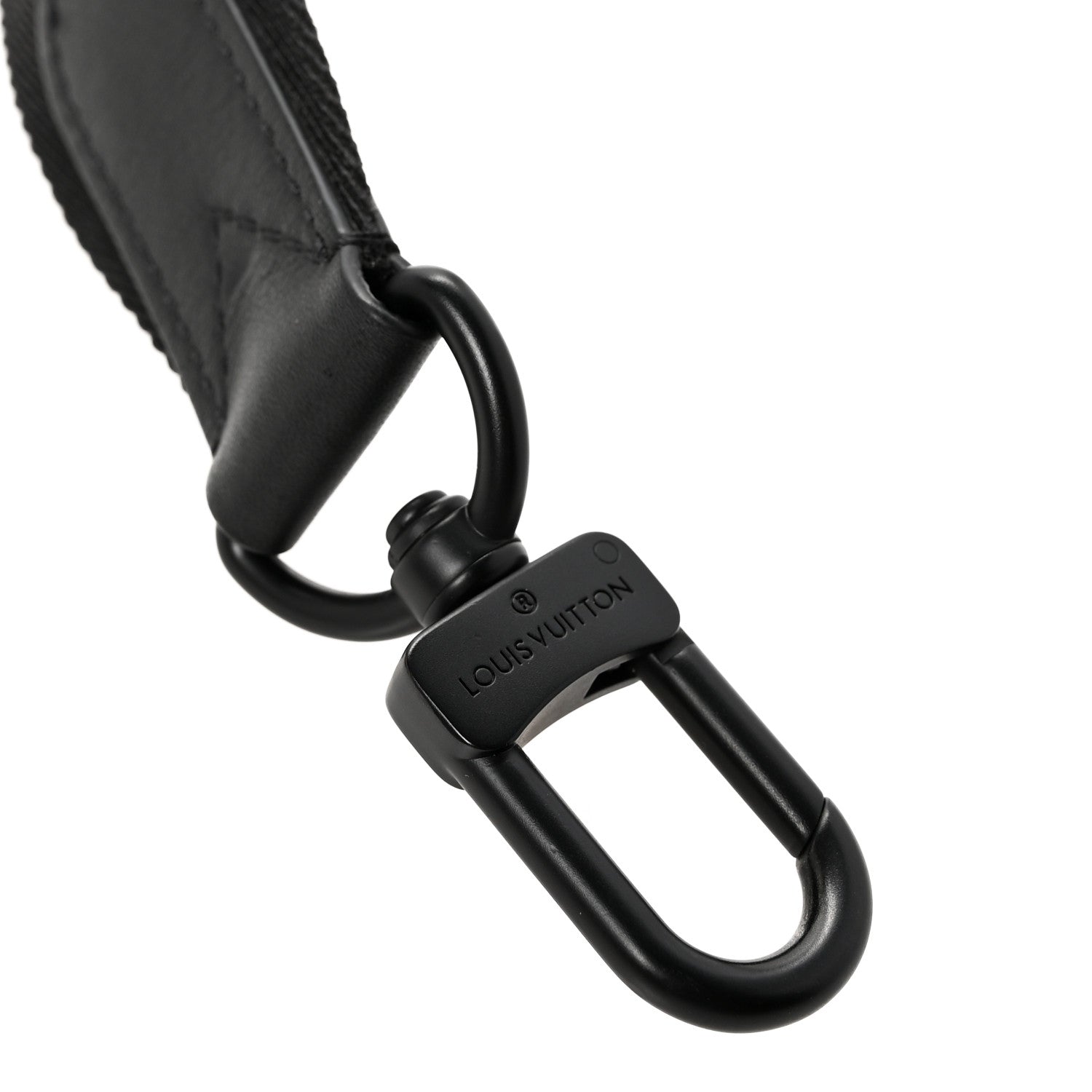 Louis Vuitton Nylon Calfskin Shoulder Strap Black Black 5 of 6