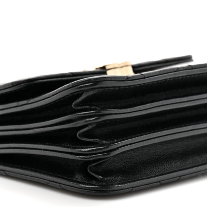 Chanel Lambskin Metal Quilted Top Handle Flap Clutch With Chain Black 10 of 11