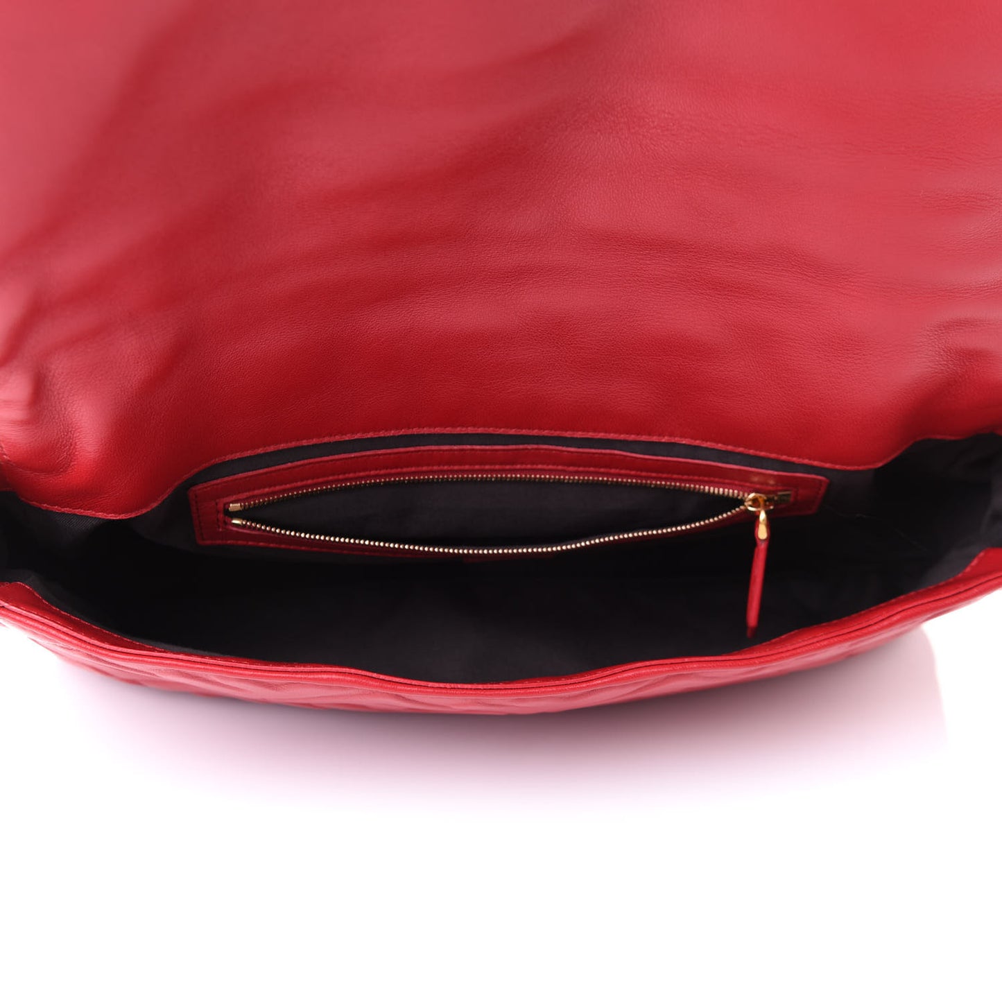 Nappa FF 1974 Embossed Large Baguette Fragola