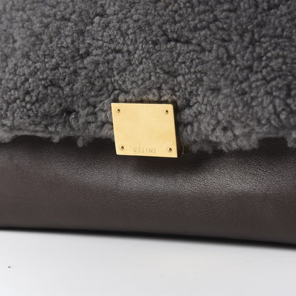 Celine Shearling Calfskin Medium Trapeze Grey 9 of 9