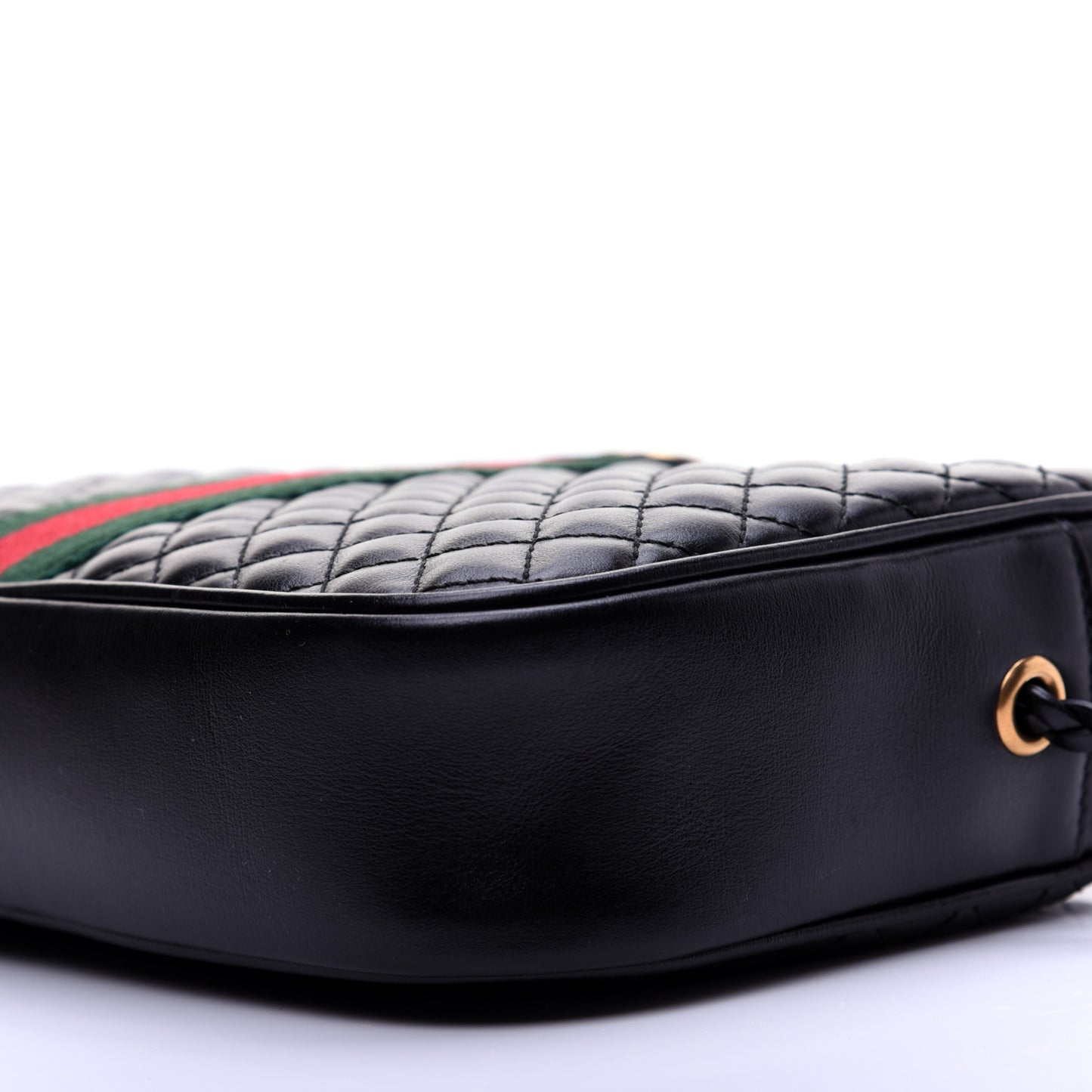 Calfskin Web Trapuntata Small GG Shoulder Bag Black