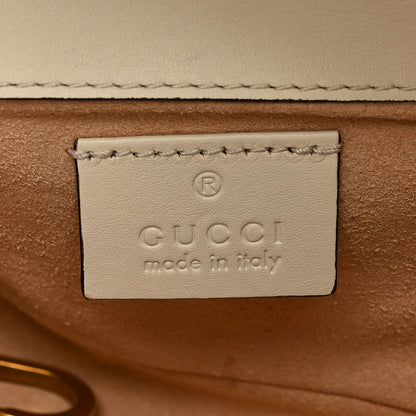 Gucci Calfskin Matelasse Super Mini GG Marmont Shoulder Bag White 6 of 9