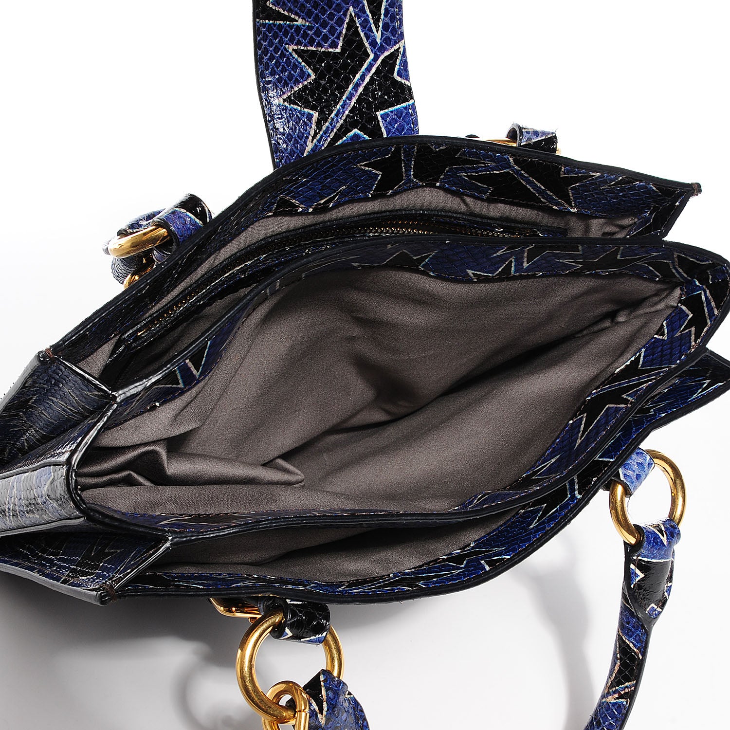 Miu Miu Hand Painted Ayers Watersnake Shopping Tote 5 of 9