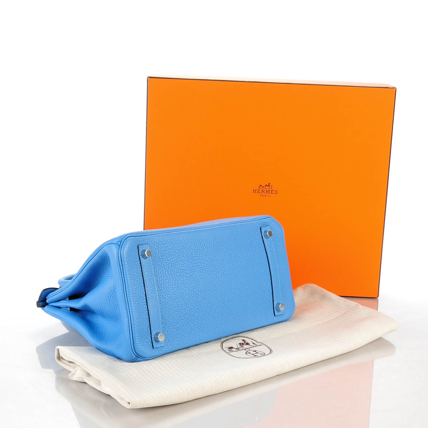 Hermes Taurillon Clemence Birkin 30 Bleu Paradis 5 of 23