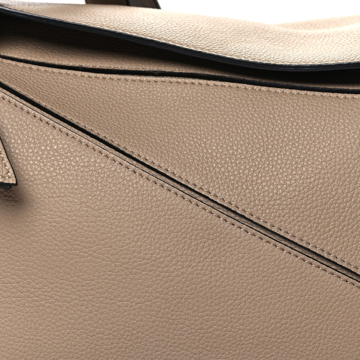Grained Calfskin Medium Puzzle Bag Sand