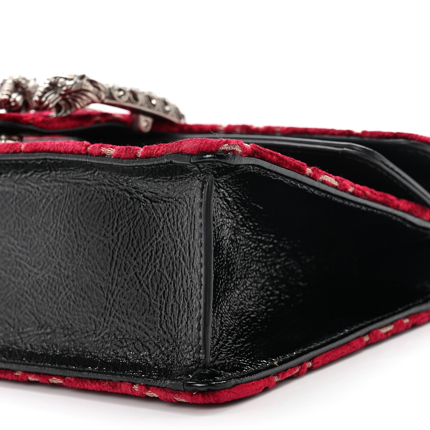 Gucci Velvet Skipper Crystal GG Monogram Small Dionysus Shoulder Bag Red Cipria Black Black Diamond 9 of 9