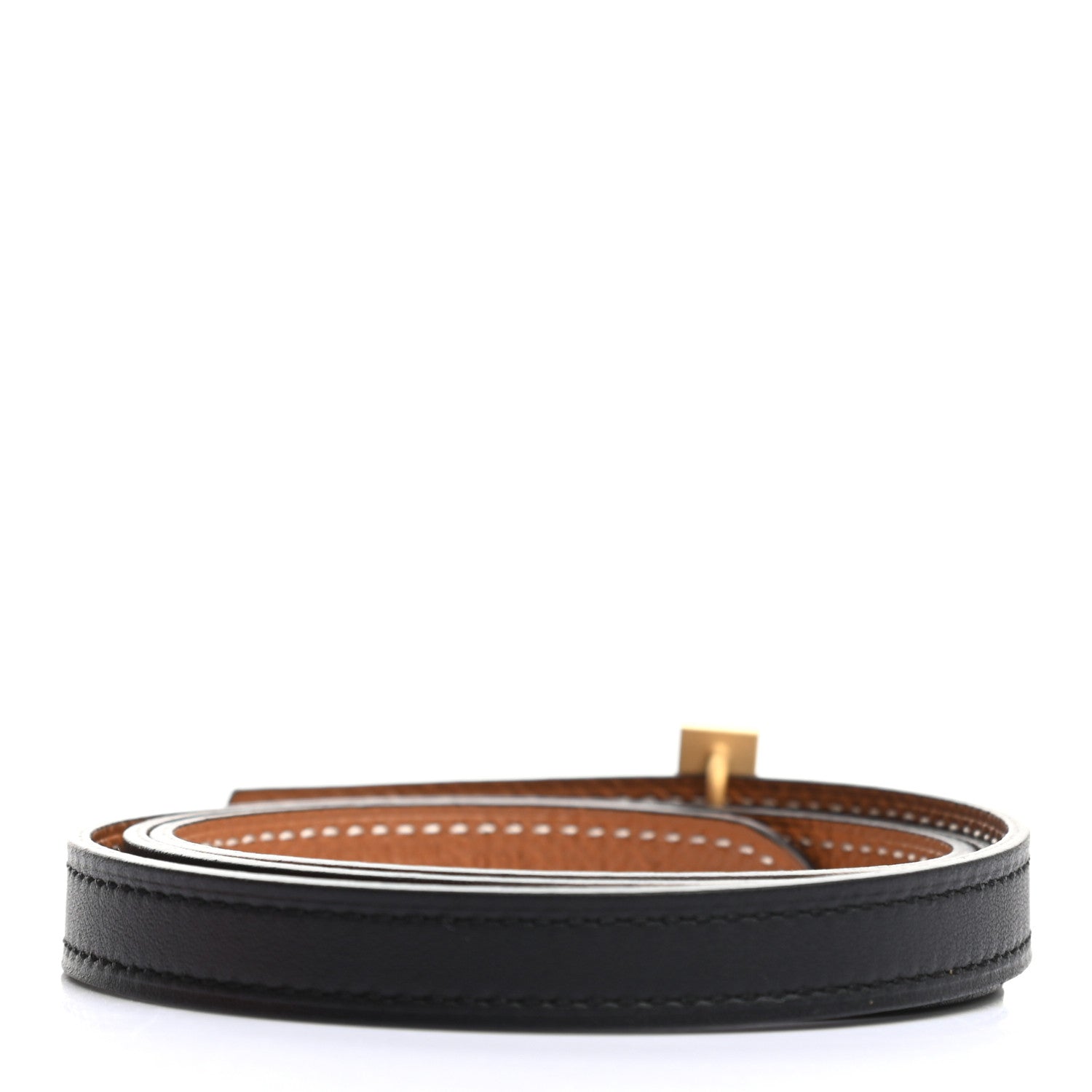 Hermes Epsom Swift Gourmette Equestre 13mm Belt 75 Black Gold 2 of 5