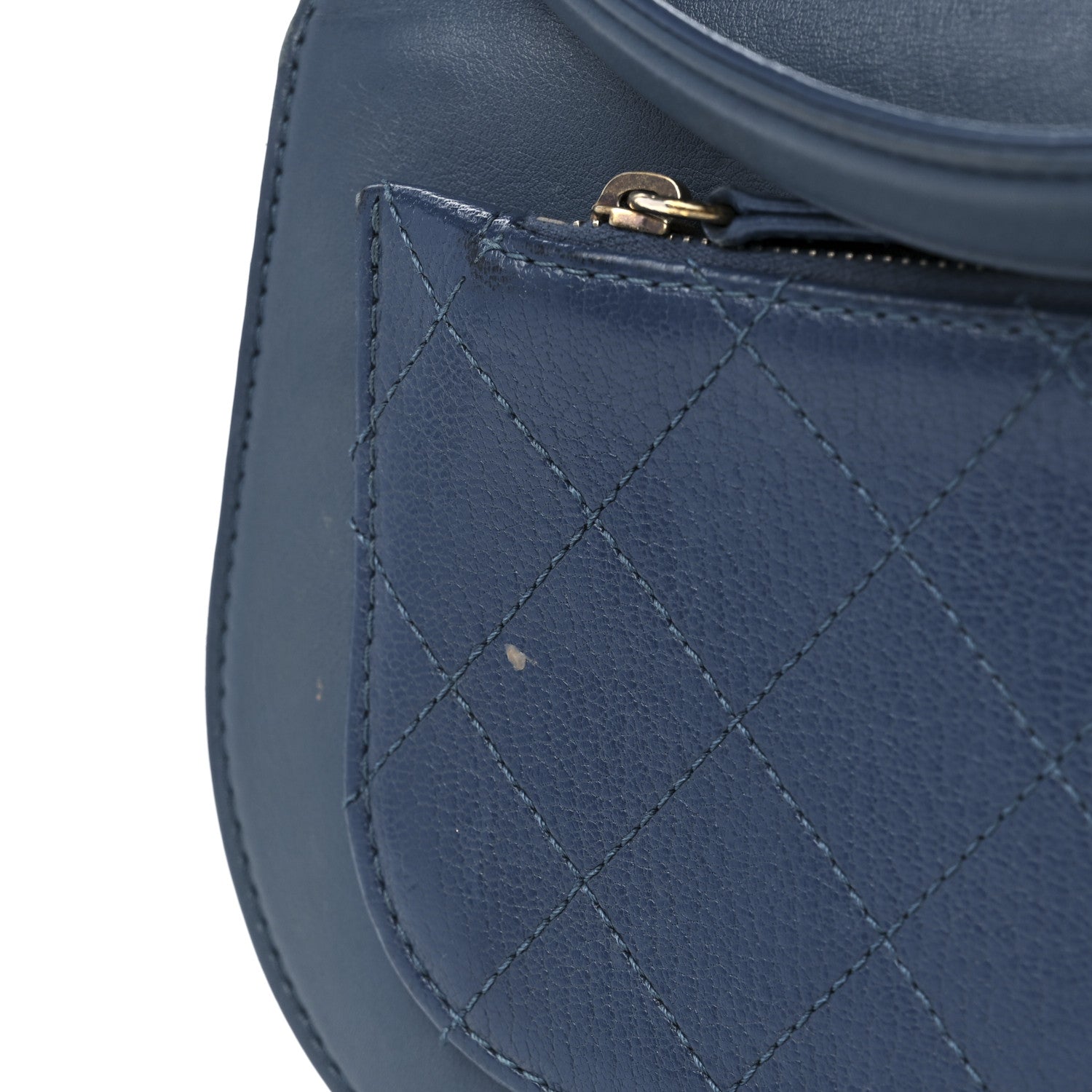 Chanel Shiny Calfskin Goatskin Quilted Small Coco Curve Messenger Flap Navy 15 of 15