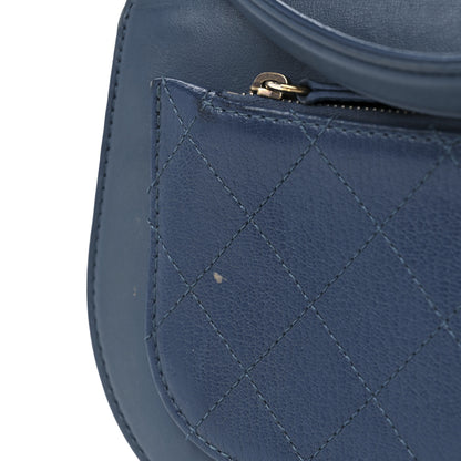 Chanel Shiny Calfskin Goatskin Quilted Small Coco Curve Messenger Flap Navy 15 of 15