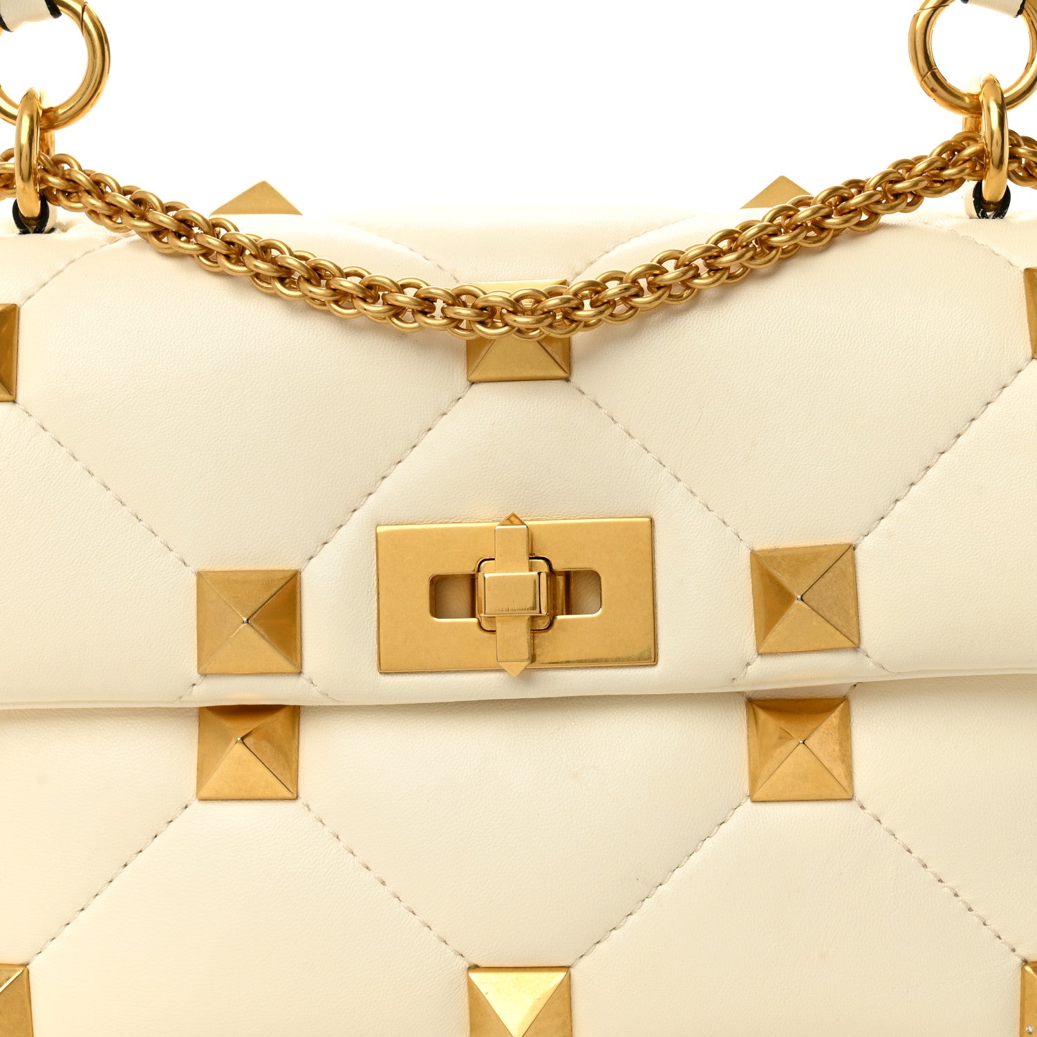 Valentino Garavani Nappa Medium Roman Stud Shoulder Bag Ivory 7 of 15