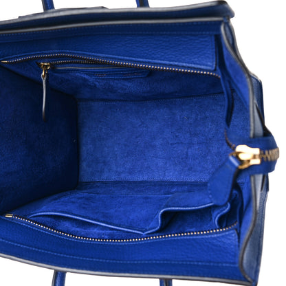Celine Drummed Calfskin Micro Luggage Indigo 5 of 8