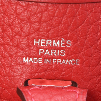 Hermes Taurillon Clemence Evelyne TPM Rouge Casaque 6 of 8