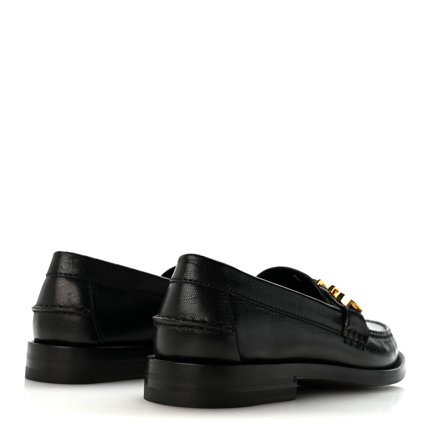 Gucci Goatskin Womens Logo 15mm Loafers 35 Black 5 of 12