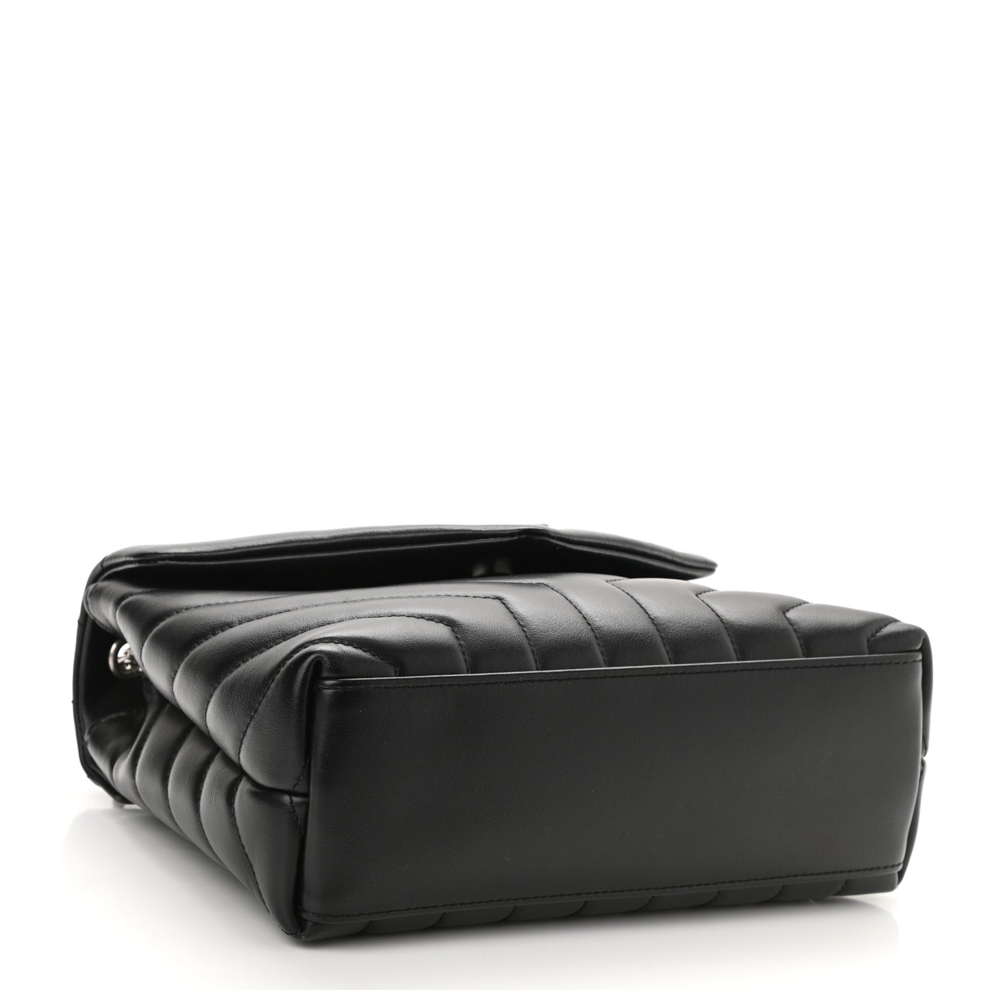 Calfskin Y Quilted Monogram Small Loulou Chain Satchel Black