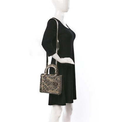 Christian Dior Smooth Calfskin Plan de Paris Printed Small My ABCDior Lady Dior Beige Black 2 of 8