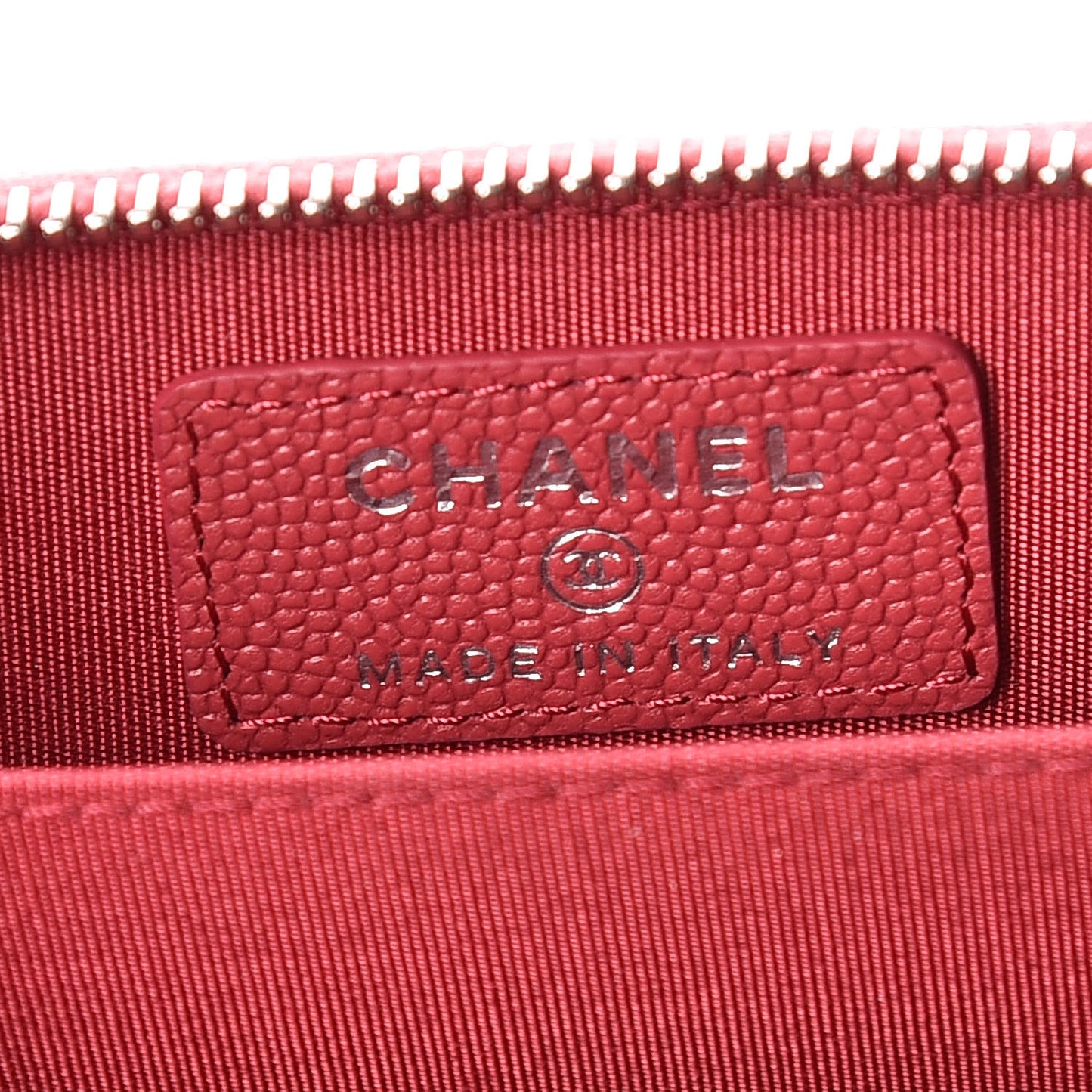 Caviar Quilted Diamond CC Duo Zip Coin Purse Pink
